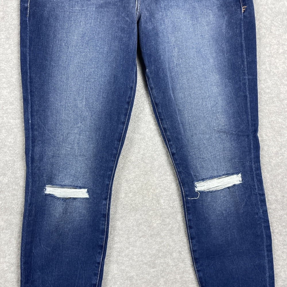 FRAME Le Skinny de Jeanne Fringe Hem Jeans Womens 31 Ripped Distressed Grunge - Picture 4 of 14